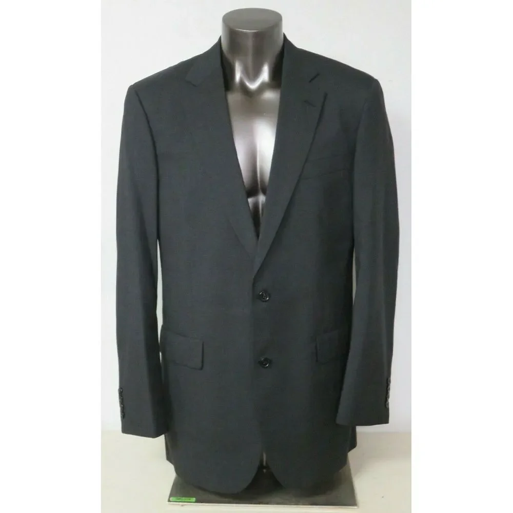 Mens Brooks Brothers Brooksease 2 Button Blazer Sport Coat Solid Gray Size 44 L